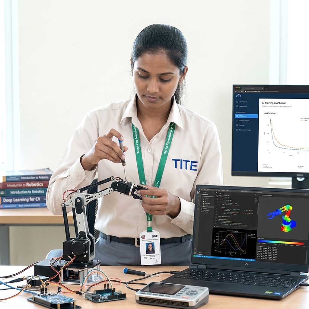 Engineering Students Working with Robotics