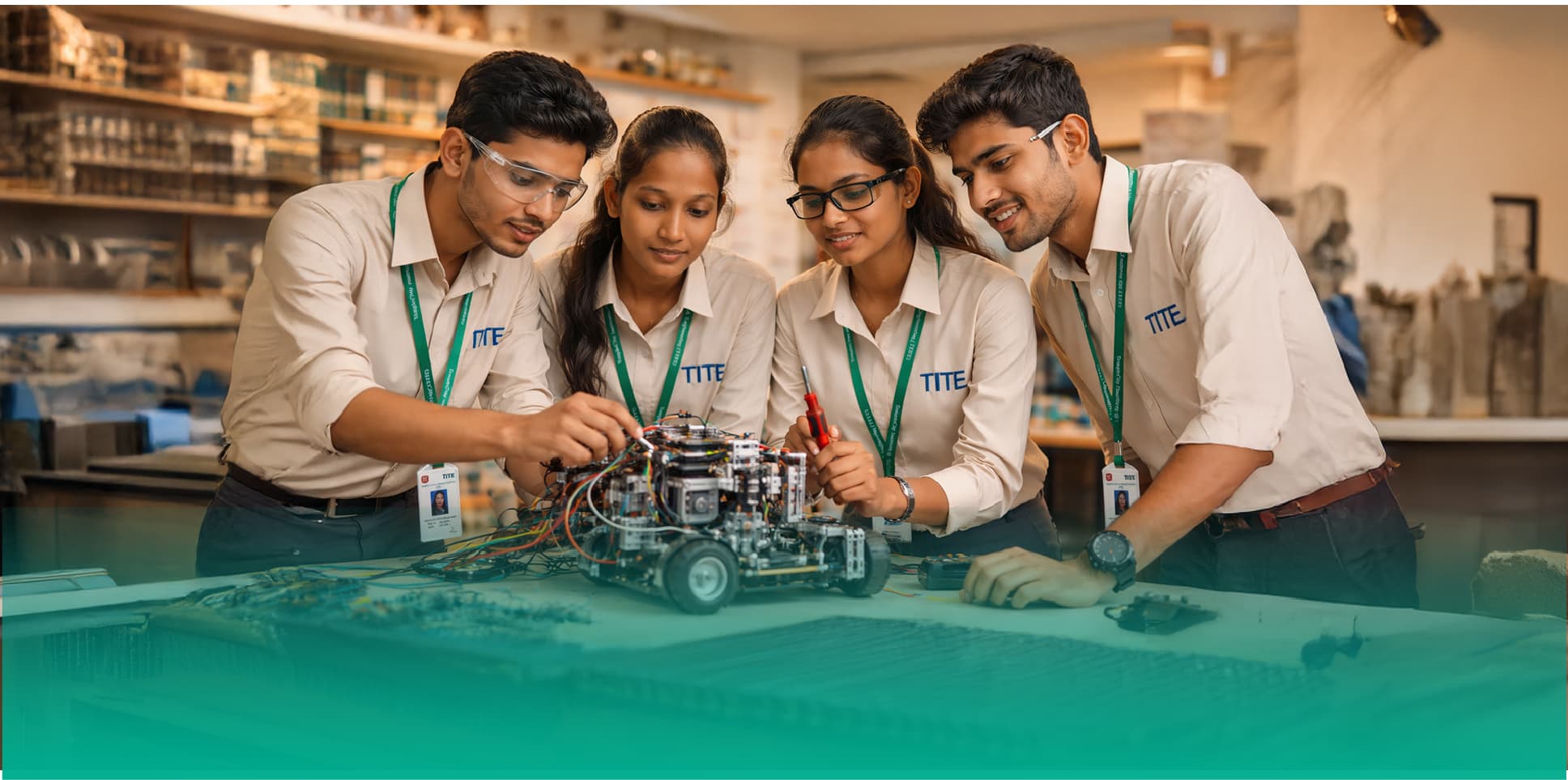 TITE students working on robotics innovation